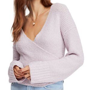 Free People Faux Wrap Sweater Lilac Purple XS NWOT